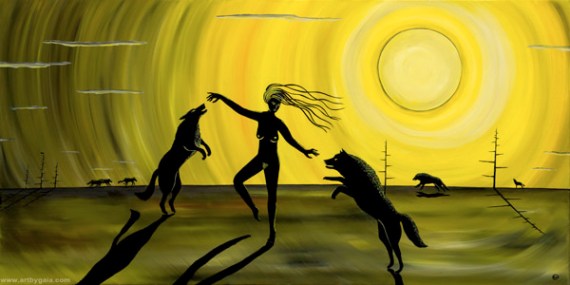Art By: Gaia Orion (C) 'Dancing with the wolves'